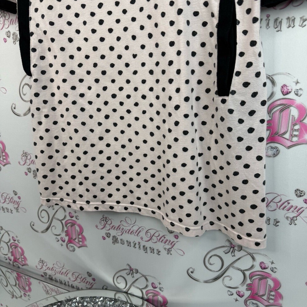 Kate Spade dress dream a little light pink Black Polka Dot Dress black trim - Picture 6 of 14